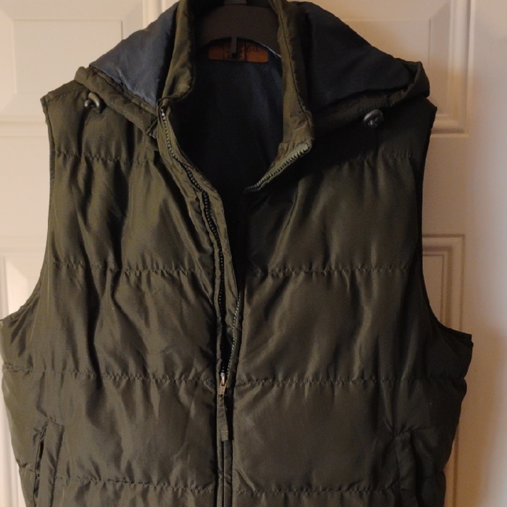 St. John's Bay Olive Quilted Hooded Vest